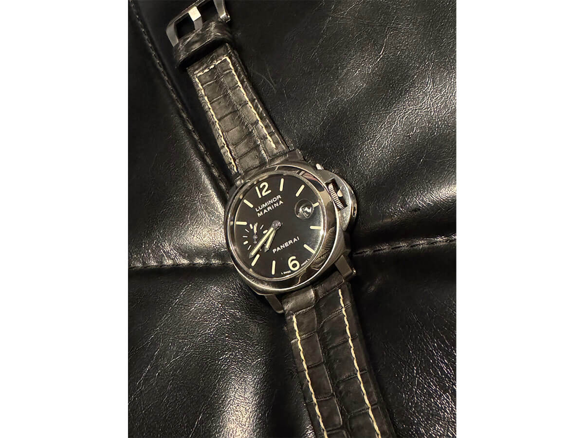 時計ベルト／クロコダイル.／ブラック／22-19／M Amazon | [vietnamcreations] 22mm ブラック クロコダイル腕時計